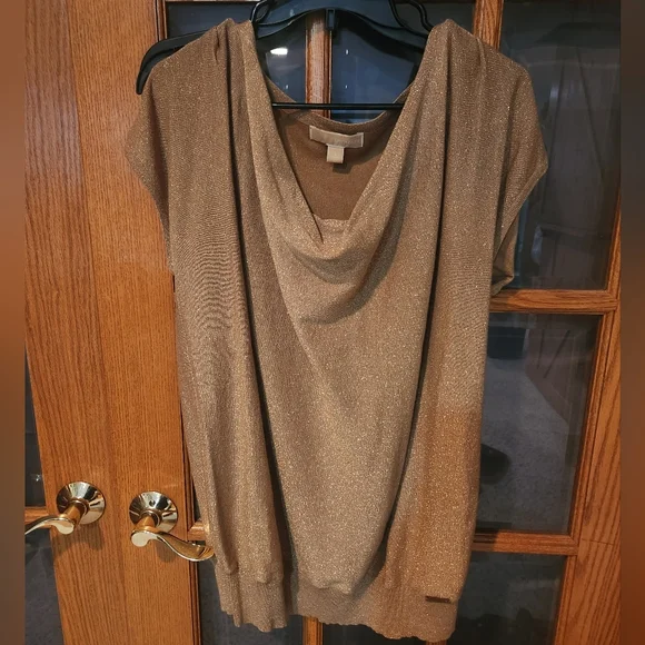 Michael Kors Gold Cowl Neck Tunic Sweater - Picture 4 of 4